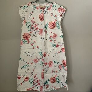 Bellambra Floral Linen Dress Made in Italy Size Medium Cottagecore Feminine